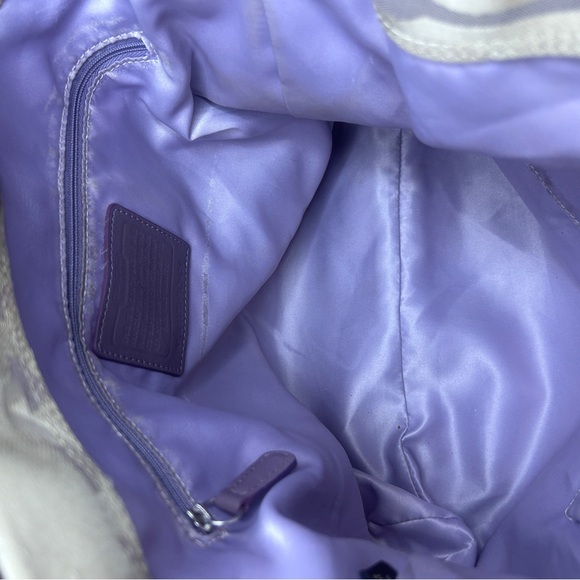 Vintage Coach Beige and Purple Shoulder Bag - Picture 6 of 13